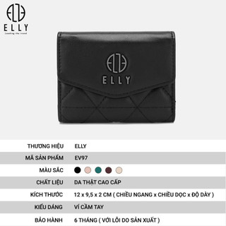 [Deal sang chảnh]  VÍ NỮ CAO CẤP DA THẬT ELLY – EV97