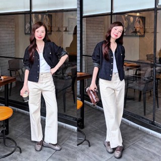 [Hàng Cao Cấp] Quần Jean Suông Lỡ Lai 4 Phân Túi Đồng Hồ (90cm) LEDA Nữ Nấm Lùn 1m50 Quần Bò Nấm Lùn 9 Tấc Suông Lỡ