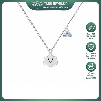 Dây chuyền bạc nữ TLEE , vòng cổ mẫu đám mây mix cầu vồng xinh xắn TLEE JEWELRY D0269