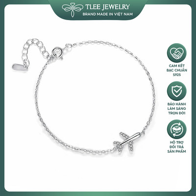 Lắc tay bạc nữ TLEE, vòng tay máy bay xinh xắn TLEE JEWELRY LT0323