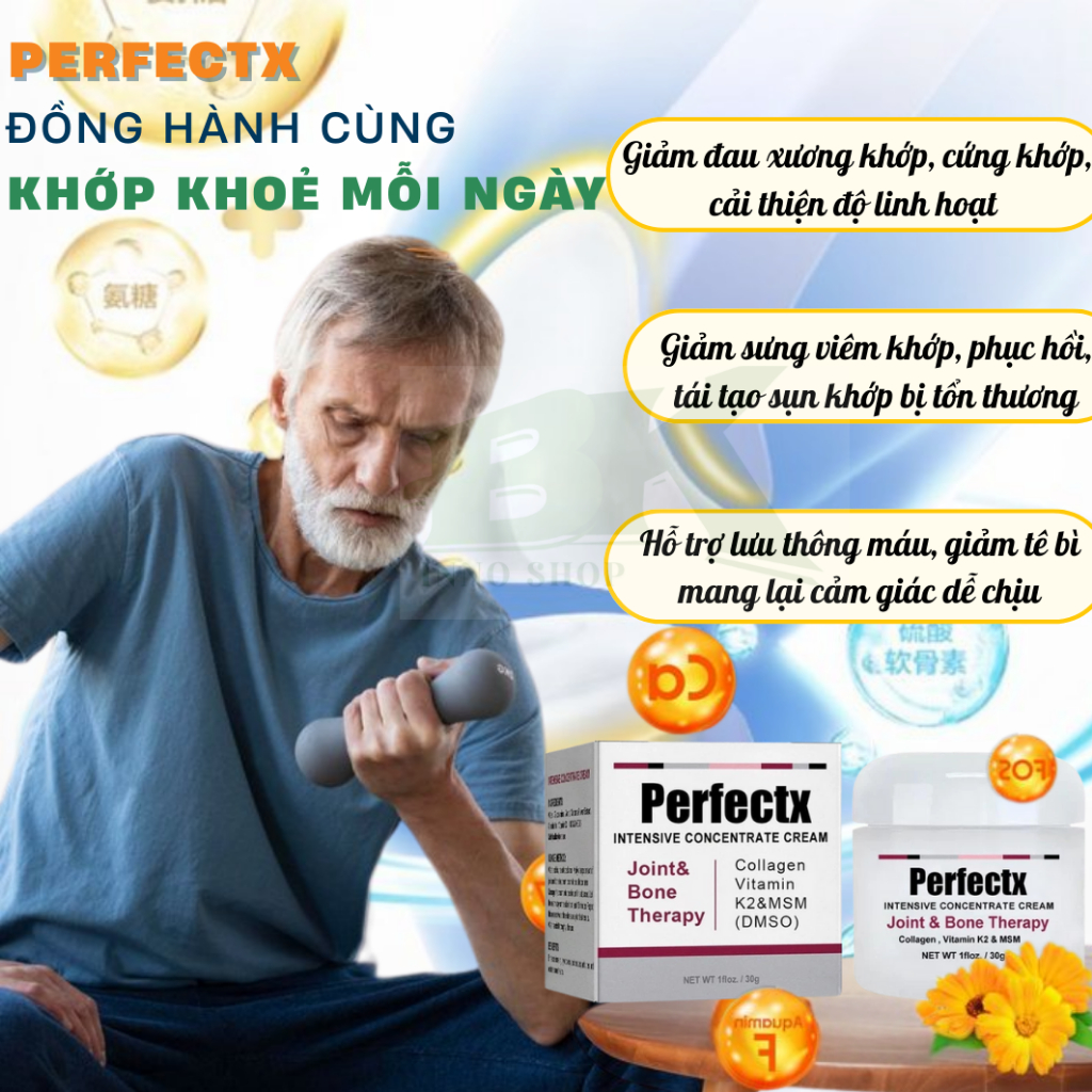 Kem Xoa Bóp Xương Khớp PERFECTX 30g – Hỗ Trợ Giảm Đau Nhức Cơ Khớp, Vai Gáy, Loại Bỏ Viêm Khớp, Phục Hồi Sụn  | BK INNO