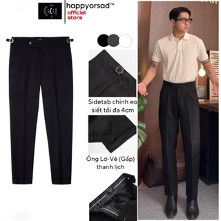 Quần Âu Nam Sidetab Cạp Cao Ống Đứng Siêu Giữ Li Chống Nhăn HAPPYORSAD ( Sidetab Linen Trouser HOS SS1 )