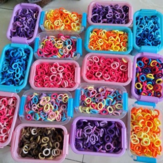    Hộp 100g   Hộp Thun Cột Tóc Đủ Màu Thun Vải Sợi Mềm Co Giãn Cho Bé 2cm 