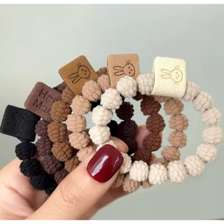 Dây cột tóc nữ phối tag thỏ siêu cute, cột tóc nữ basic Tmthouse