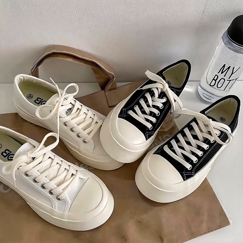Giày thể thao nữ vải canvas thoáng khí, kiểu BASIC, mang đi học - đi chơi