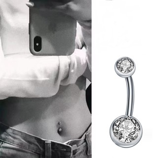  Khuyên rốn môi đính đá kim cương nhân tạo nam nữ titan không gỉ 