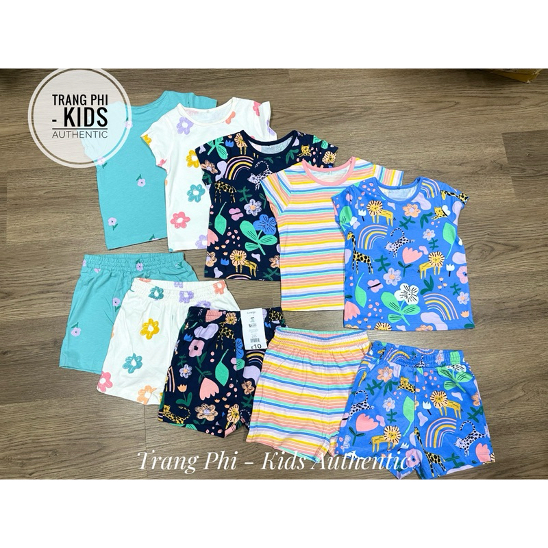 ( Auth ) Set 5 bộ hè bé gái Geo UK họa tiết hoa