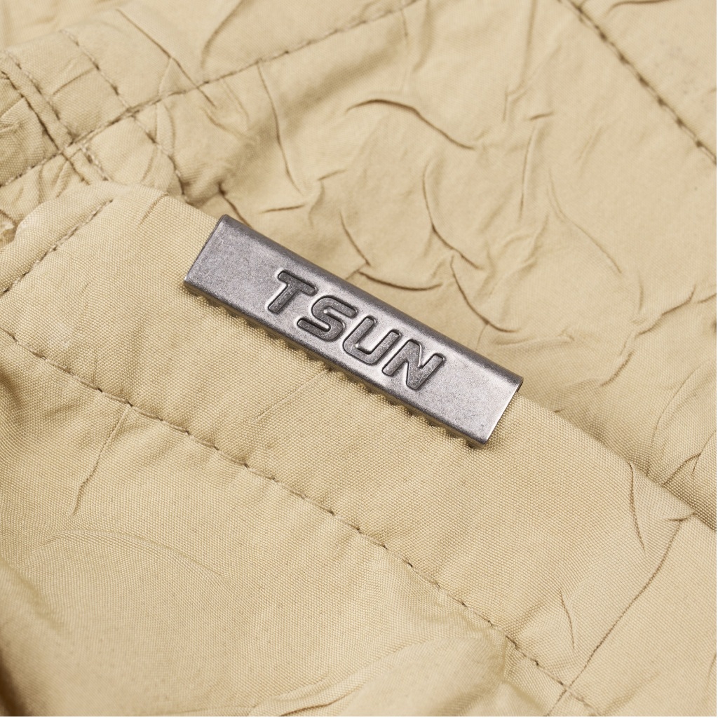 TSUN - Quần Balloon Cạp Cao Dáng Rộng Màu Be, Oversize - Vải Dập Nổi 3D -Túi Sau Nhún Bèo-Streetwear | BigBuy360 - bigbuy360.vn