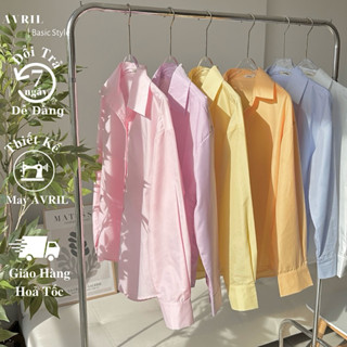 Áo sơ mi nữ màu pastel form áo khoác oversize tay dài chất Kate Mỹ dày dặn mã SMFR 01