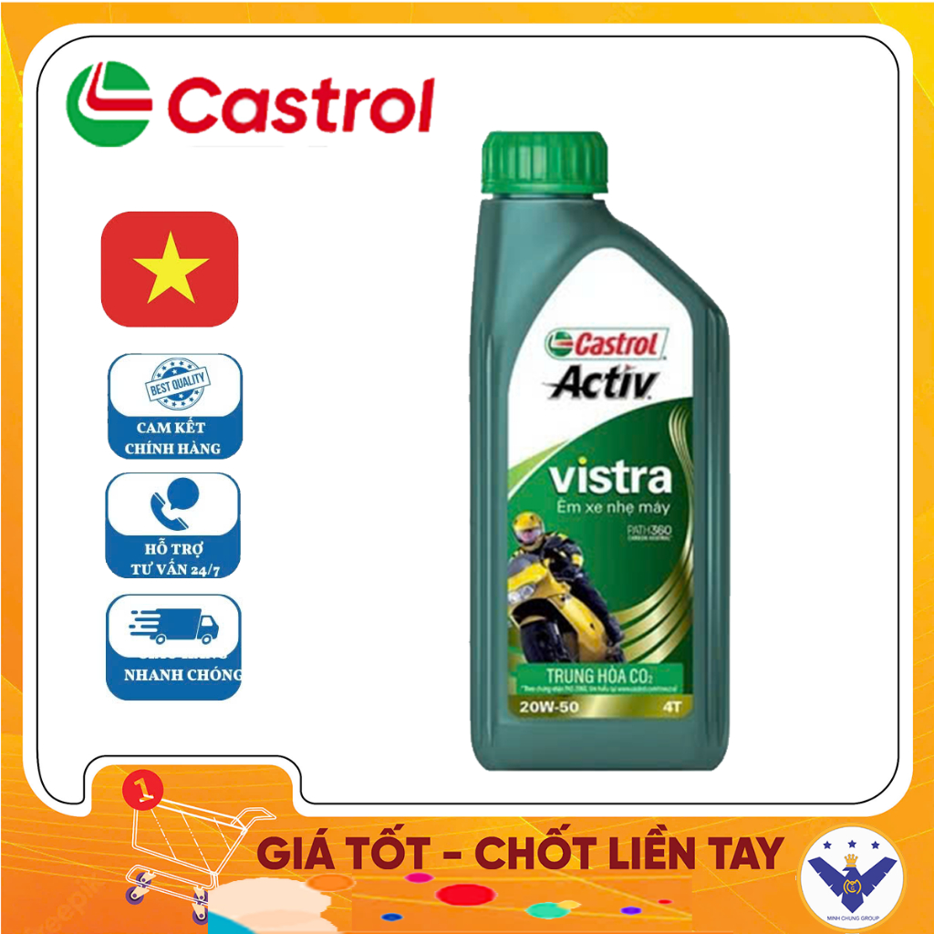 Dầu nhớt xe máy Castrol Activ Vistra 20w50 0.8l