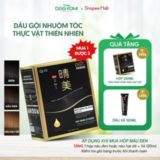 Dầu Gội Phủ Bạc Komi Việt Nam Nhuộm Tóc Thảo Dược, HỘP 10 Gói Dung Tích 25ml/1 gói- HỘP VN250ML