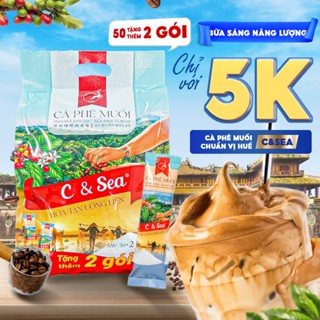 Túi 50 Gói Tặng 2 Gói, Cà Phê Muối Chuẩn Vị Huế, Cà Phê Hòa Tan Loại Đặc Biệt Thơm Ngon Tiện Lợi - C& Sea, Le Plateau