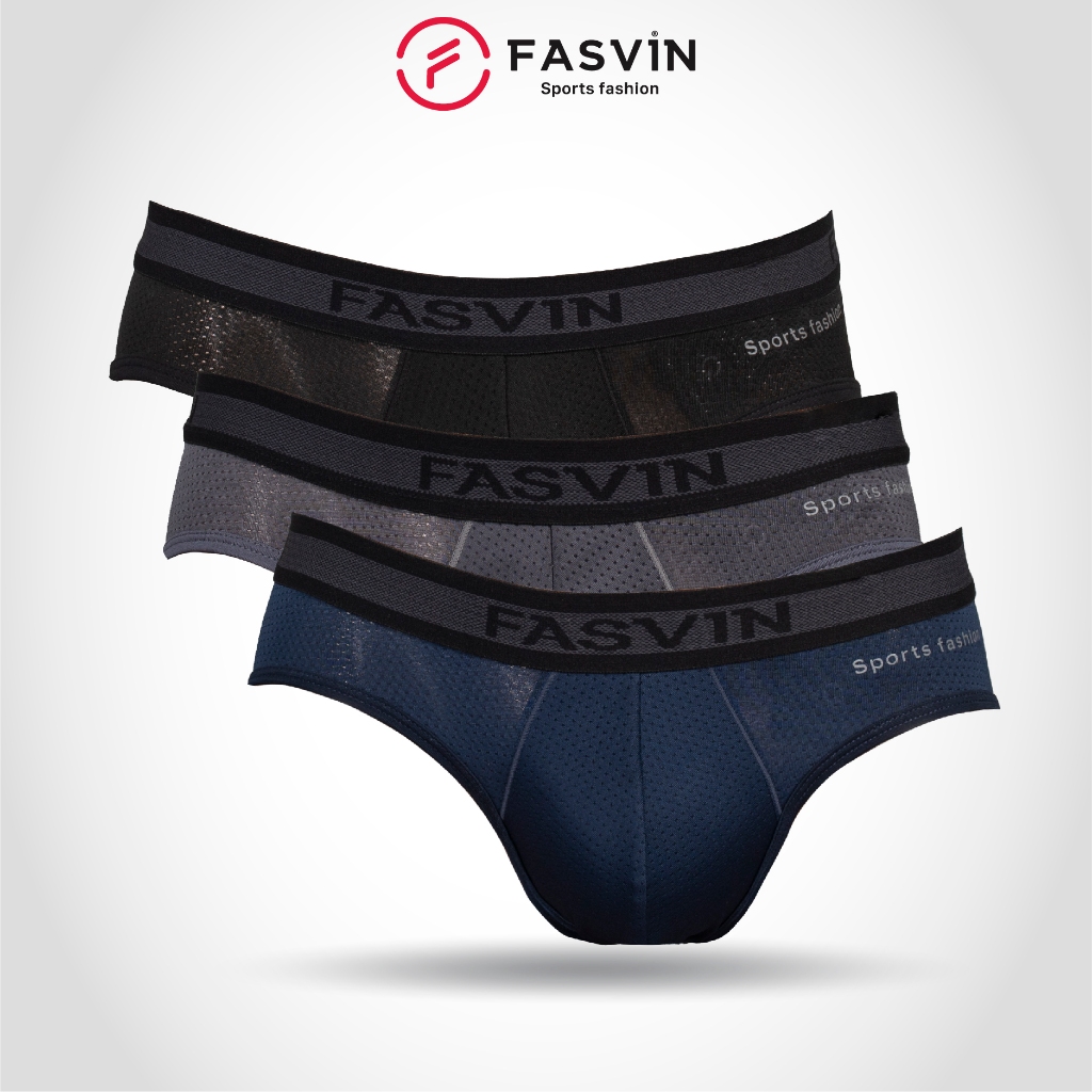 Combo 3 quần lót nam Fasvin vải lưới thể thao thông hơi thoáng mát