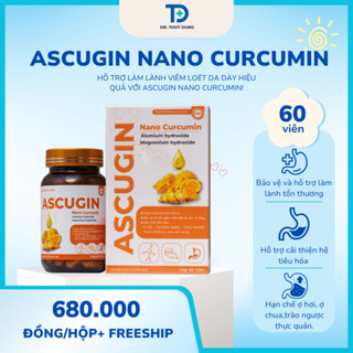 Viên Uống Dạ Dày ASCUGIN NANO CURCUMIN 60 Vên  - Hỗ Trợ Cải Thiện Các Triệu Chứng Trào Ngược