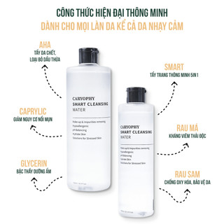 Nước Tẩy Trang Caryophy Sạch Sâu Giảm Mụn Da Nhạy Cảm Smart Cleansing Water Hàn Quốc 500ml