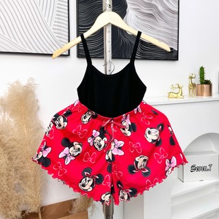 Sét đồ ngủ hai dây họa tiết chất thun co dãn thoải mái (dưới 52kg)