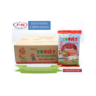  Xúc Xích Heo Hầm Nấm TĐ Việt Túi 63g x 5cây = 315g.Thùng 20Túi = 6.3 kg 