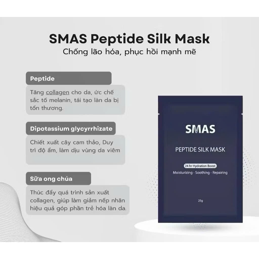 SMAS Mặt Nạ Peptide - Mặt Nạ Phục Hồi Cấp Ẩm Cao Cấp ( Miếng )