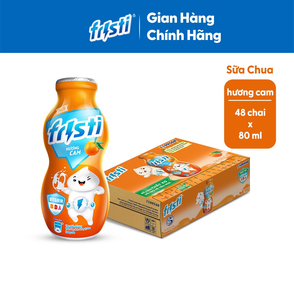 Thùng sữa chua uống Fristi hương cam 48x80ml