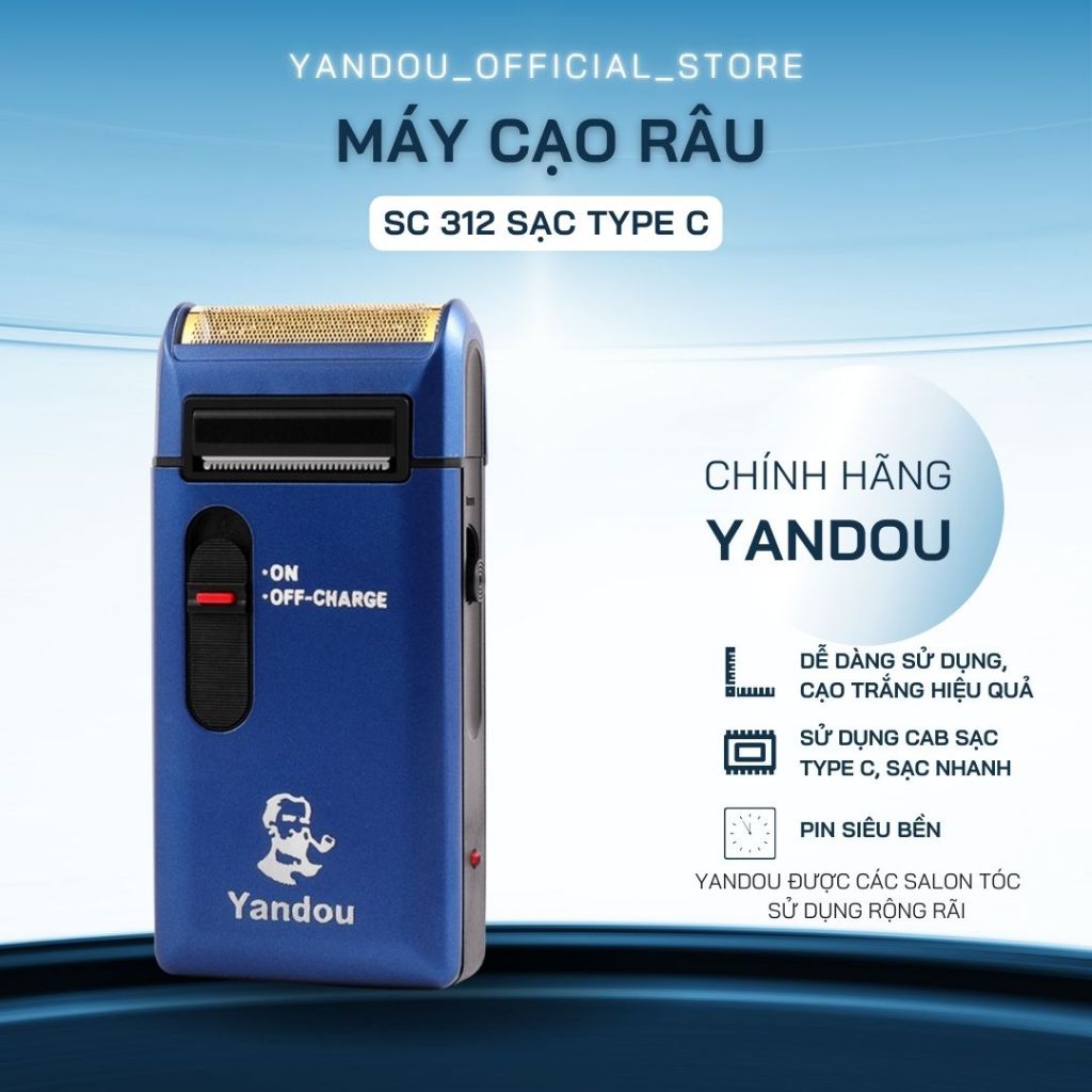 Máy cạo râu Yandou lưỡi ngang RSCW 312U sạc USB thuận tiện
