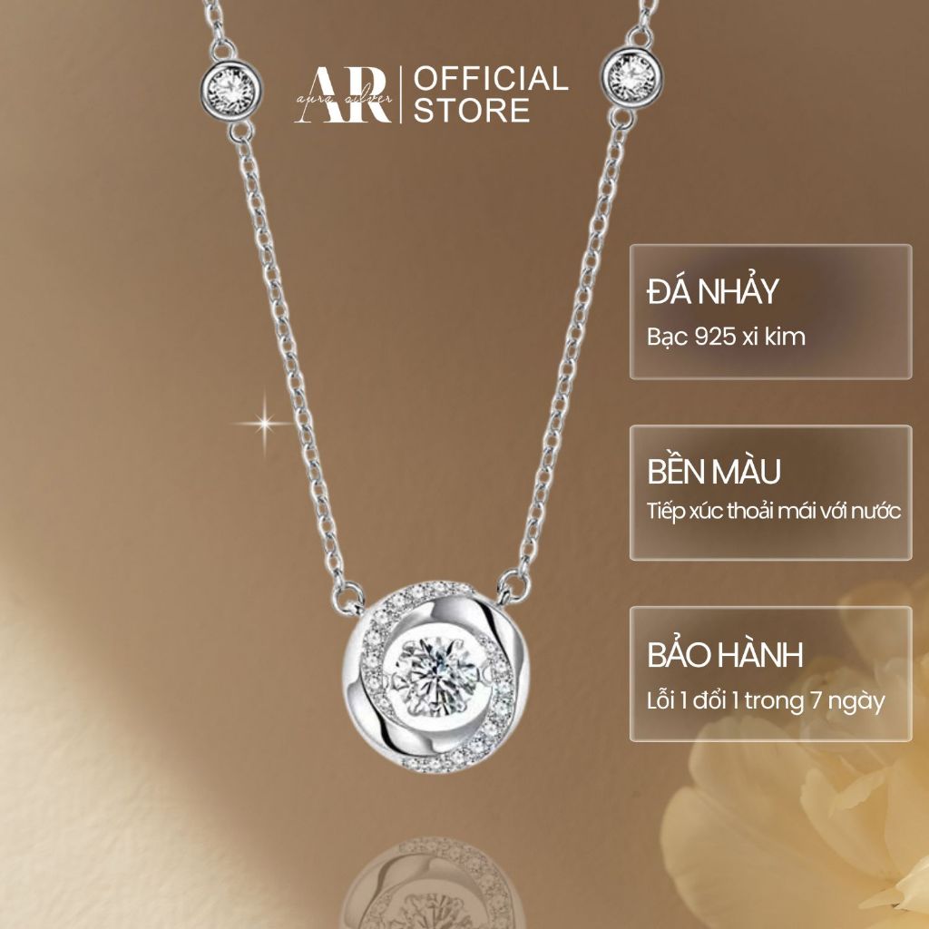Dây chuyền bạc nữ vòng cổ bạc Ý 925 đá nhảy lấp lánh-AURA SILVER-DC30