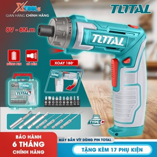  Máy bắn vít cầm tay pin 8V 6N.m TOTAL TSDLI08025 Máy chuyên vặn siết ốc vít gập Tua vít điện mini đa năng chính hãng 