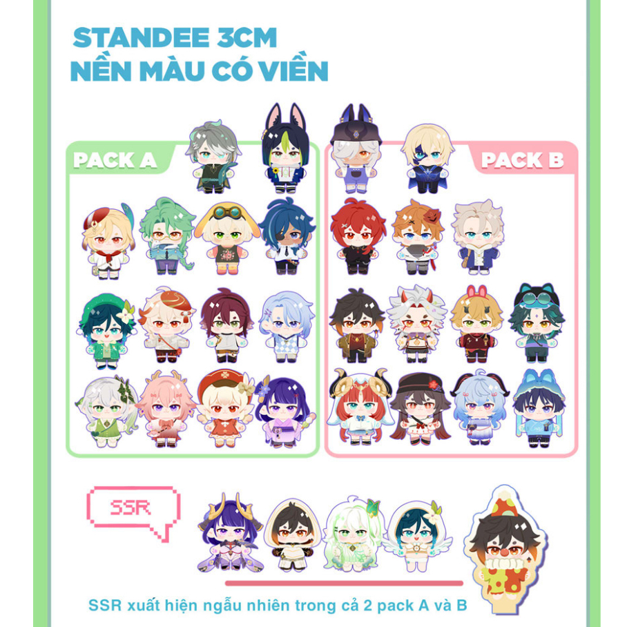 [ Standee 3cm] Genshin Impact Doll | Artist: Hunmyi /  Mô hình nhân vật mini bé xíu