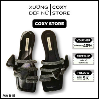  COXY STORE - Dép Bệt Nữ Xỏ Ngón Dây Xoàn Đá Có Đính Nơ Xinh Xắn Đế Cao Cấp Chống Trơn Trượt - Mã B15 