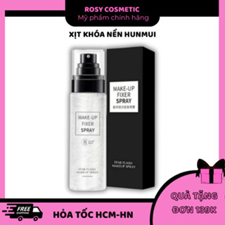  Xịt Khóa Nền HUNMUI Có Nhũ Khóa Lớp Trang Điểm Dưỡng Âm Bắt Sáng Make Up Fixer Spray Star Flash Makeup 