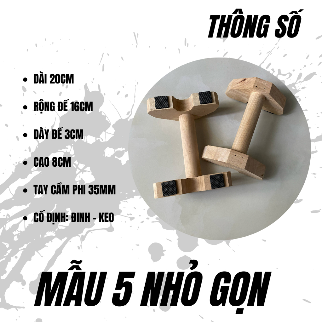  Parallettes Gỗ Tập Lực Tay – Cân Bằng Cơ Thể Tập Calisthenics & Street Workout Cho Nam Giới 