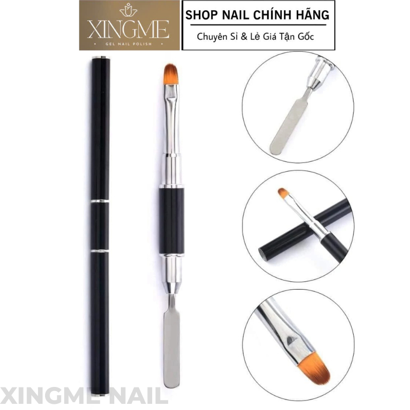 Cọ đắp gel gôm 2 đầu, cọ đắp móng bản tròn [XINGME NAIL]
