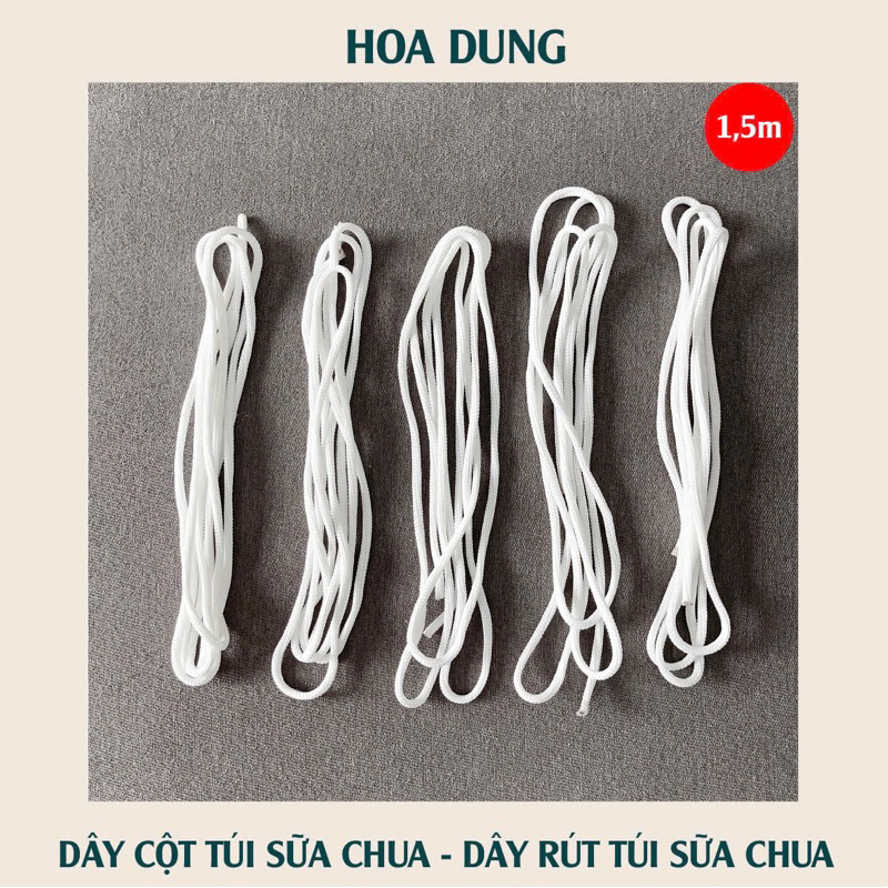 (DÂY CỘT TÚI SỮA CHUA) Combo 5 dây cột túi sữa chua, dây rút túi làm sữa chua - dày tròn - co giãn dễ làm