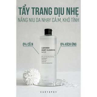 Nước Tẩy Trang Caryophy Sạch Sâu Giảm Mụn Da Nhạy Cảm Smart Cleansing Water Hàn Quốc 500ml