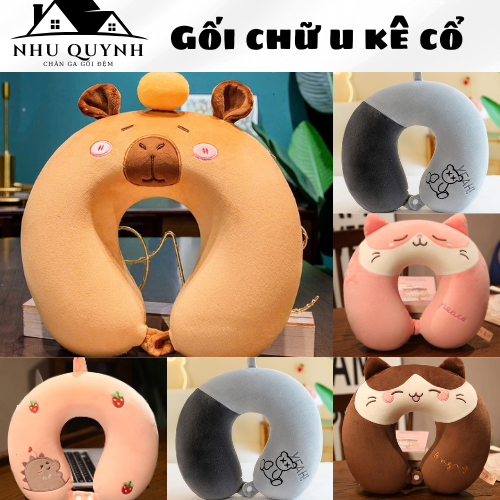Gối chữ U kê cổ gối đỡ cổ chống đau mỏi vai gáy siêu kute cho chị em văn phòng