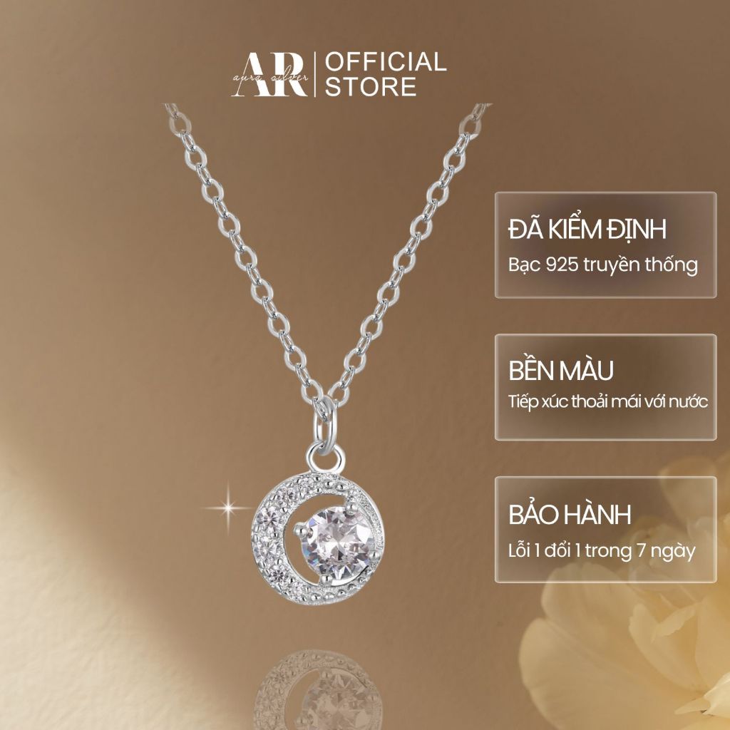 Dây chuyền bạc nữ AURA vòng cổ bạc 925 Crescent Moon-DC29