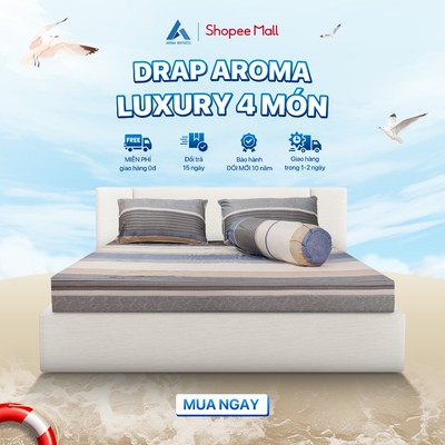 Bộ Drap 4 Món Microfiber Aroma Luxury - Vải Mát Cotton Giao Màu Ngẫu Nhiên