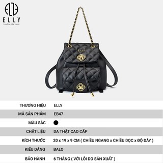 [Quà tặng giáo viên cao cấp sang trọng] Balo nữ cao cấp da thật ELLY – EB47