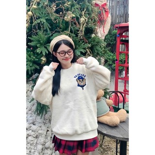 [Chính Hãng] Áo Sweater M - l - b Lông Logo Ny - White - Code: 3AMTEC616