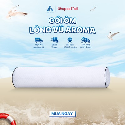 Ruột Gối Ôm Lông Vũ Aroma - Sợi Lông Vũ Nhân Tạo Cao Cấp -  Êm Ái - Thoáng Mát - Mềm Mịn 100x20