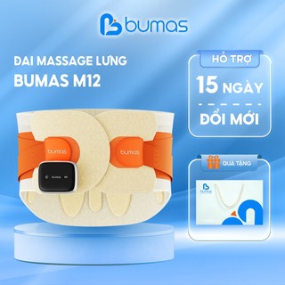  Đai Lưng Cột Sống BUMAS M12 Massage Lưng Rung Kết Hợp Chườm Nóng Định Hình Giảm Nhức Mỏi Lưng 