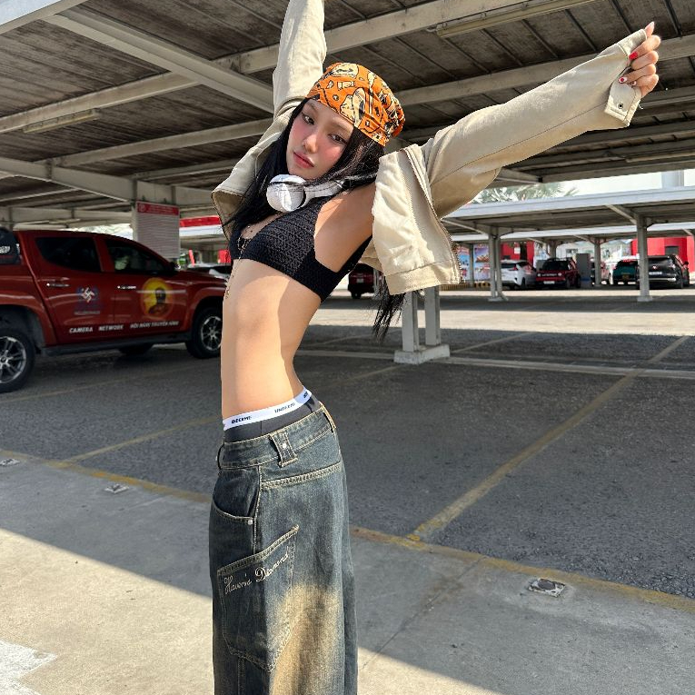 Quần Jeans HAVEN'S unisex dáng bầu túi sườn ống cong thêu chữ BY HAVEN'S bản CAO CẤP | BigBuy360 - bigbuy360.vn