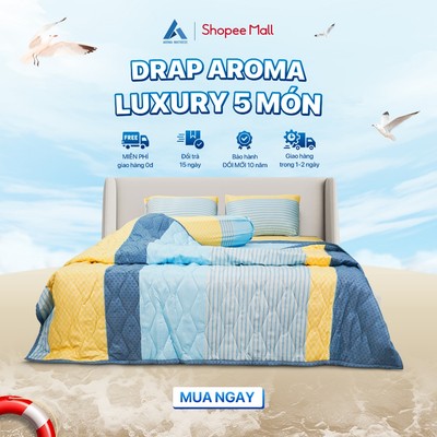 Bộ Drap 5 Món Kèm Mền Microfiber Aroma Luxury - Giao Ngẫu Nhiên hoặc Nhắn Shop Lựa Mẫu