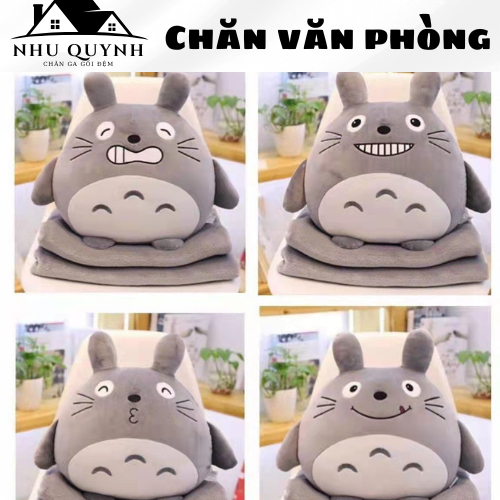 Chăn Gối Văn Phòng ✨FREESHIP✨ 3 trong 1 Totoro nhiều mẫu kèm ủ tay giá rẻ nhất siêu đáng yêu