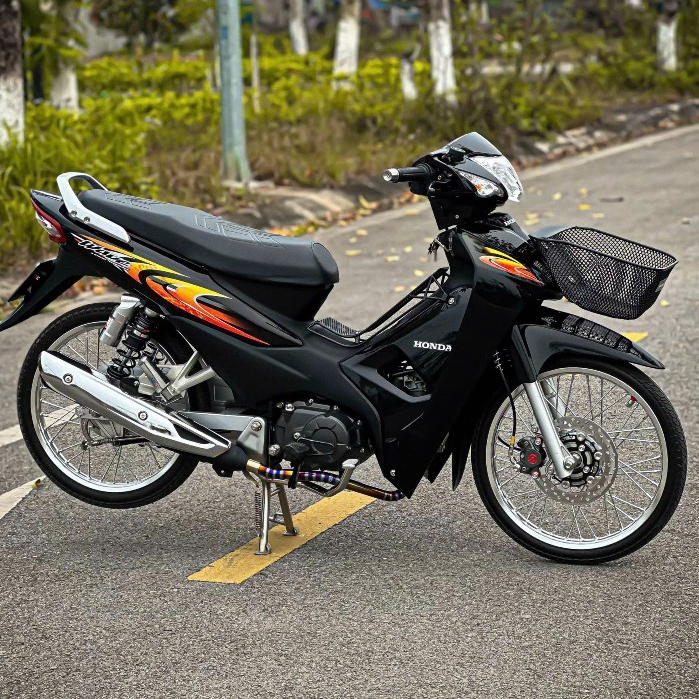 tem xe wave 110 đen chế wave s cực đẹp , phối nhiều màu decal cao cấp
