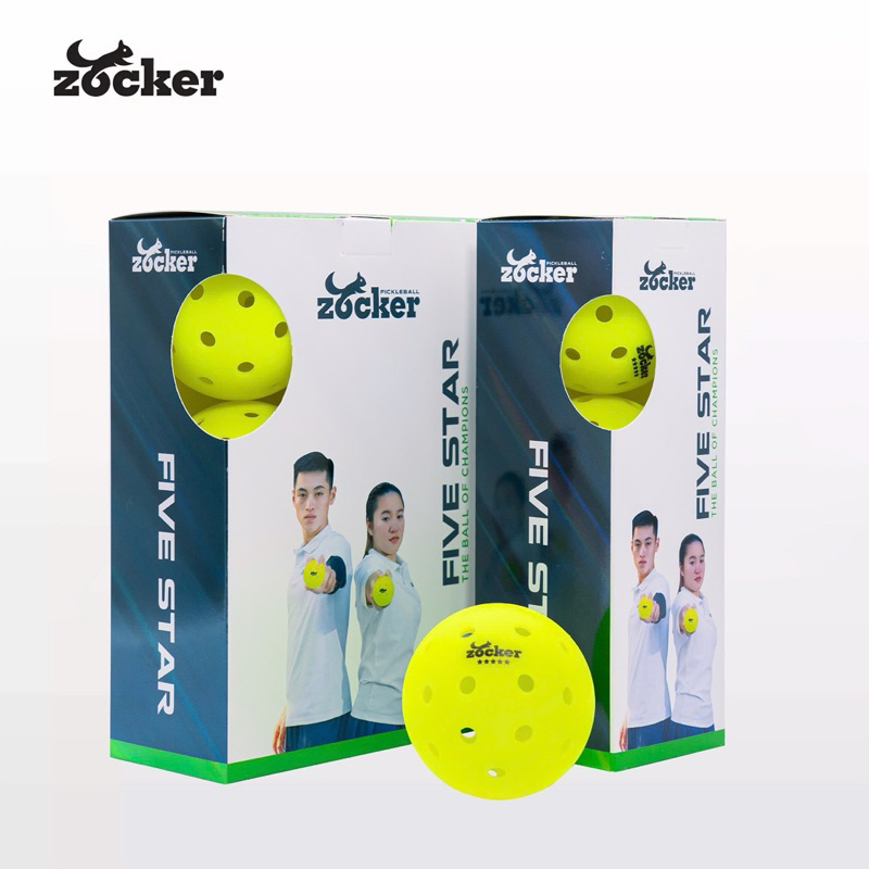 Combo 3 quả bóng thi đấu Pickleball Zocker Five Star