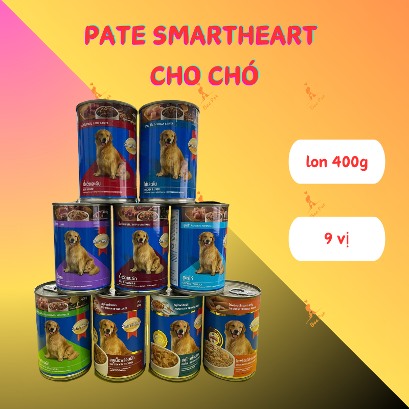[VỊ MỚI] Pate SmartHeart 400g - thức ăn cho chó trưởng thành 9 vị (Thái Lan)