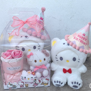 Sét Hộp Gấu Bông hellokitty Kèm Bó Hoa Nhỏ Xinh làm quà tặng sinh Nhật, kỉ yếu, kỉ niệm, quà 1/6