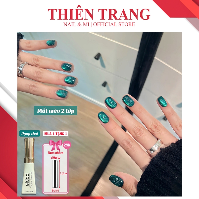 Sơn gel mắt mèo CỰC QUANG EIDDO XANH ROLEX 12ml siêu sáng - vân mắt mèo hạt mịn cực sáng , mắt mèo H