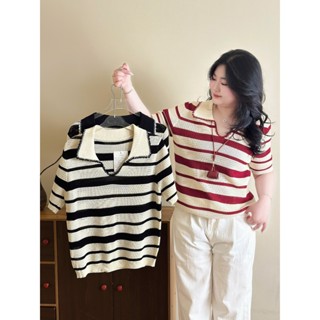 Áo len dệt BIGSIZE cộc tay M6079 5-595KG [BOON BOON BIGSIZE]