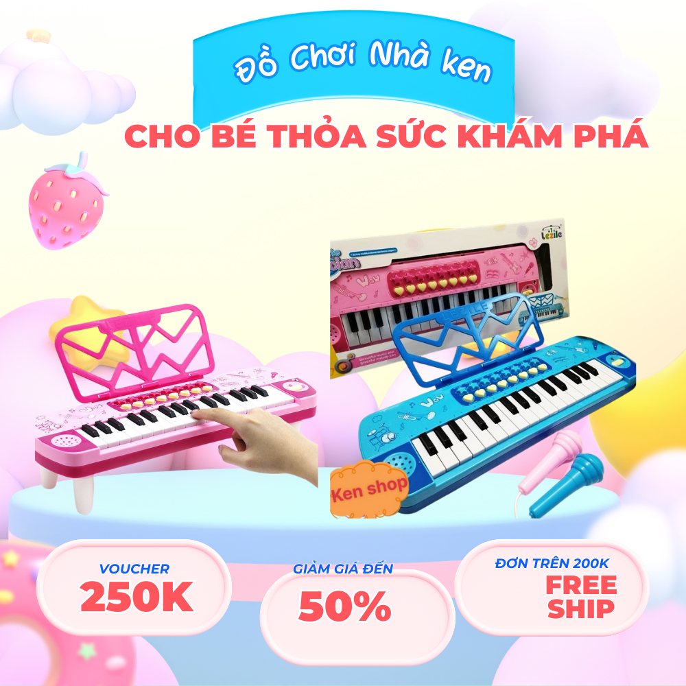 Đồ chơi đàn Piano kèm mic có đèn nhạc cho bé